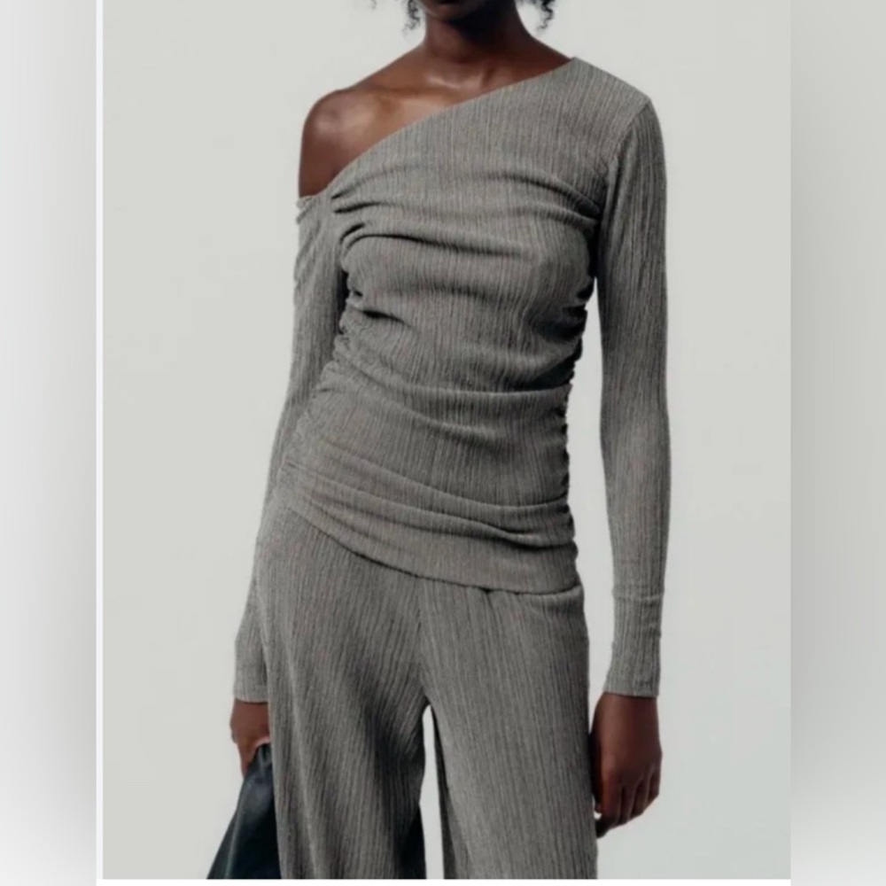 Zara Textured Asymmetric Knit Top and Pants NWT. - Picture 1 of 3
